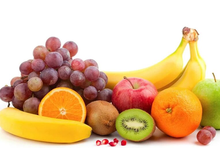 Froita fresca, que constitúe a base da dieta para os ataques de gota